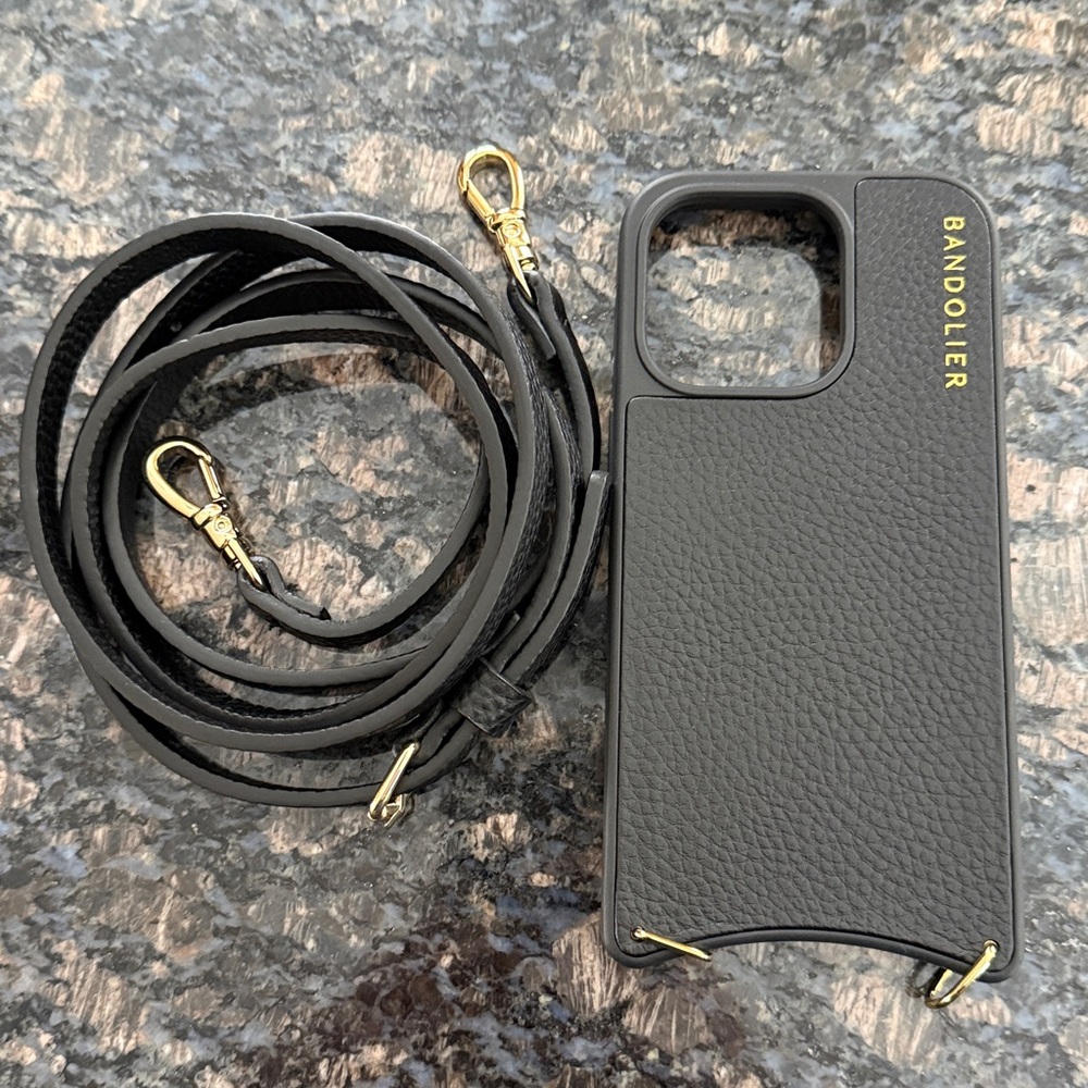 Bandolier Black Leather iPhone 14 Pro Case
